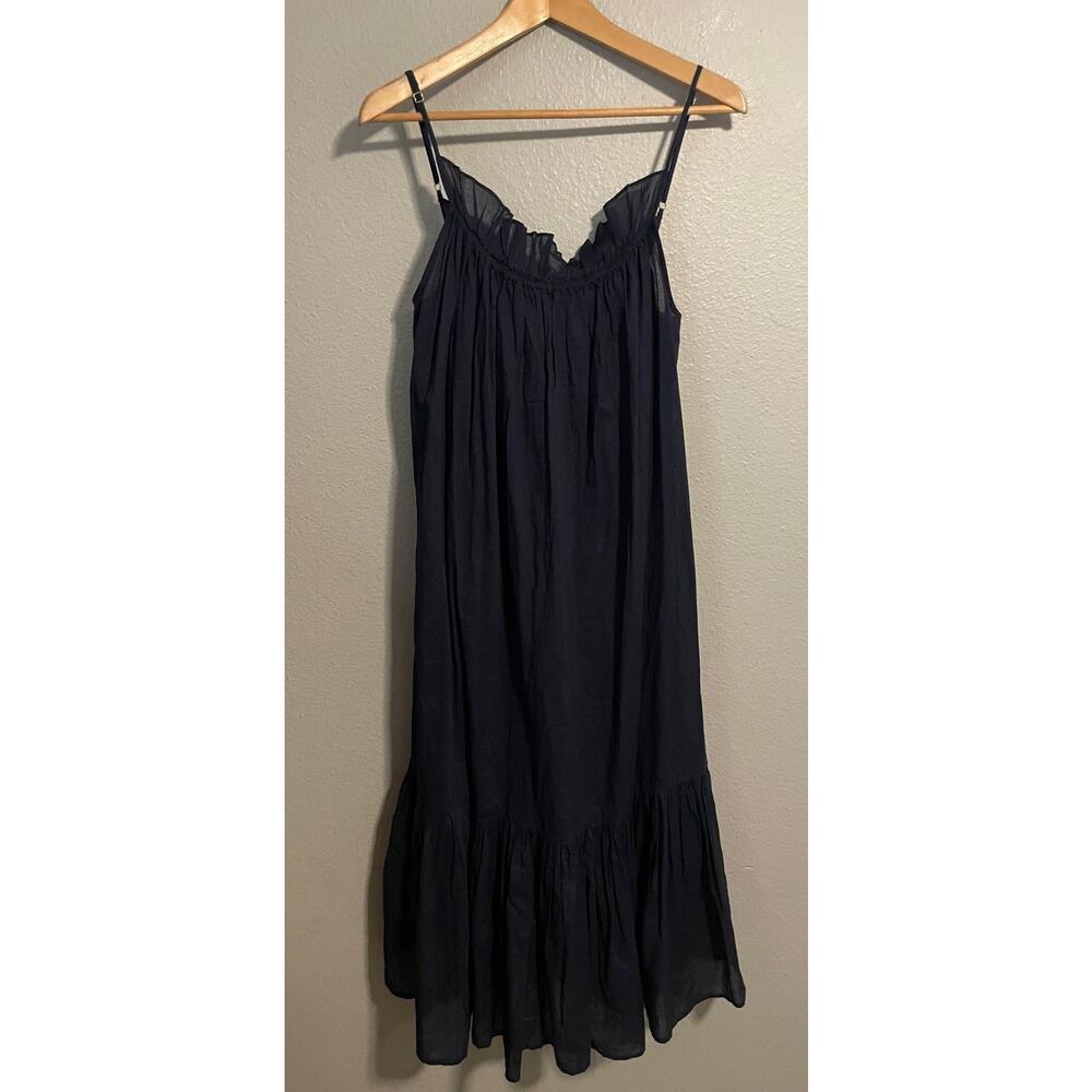J. Crew Factory Black Ruffle-Trim Slip Dress